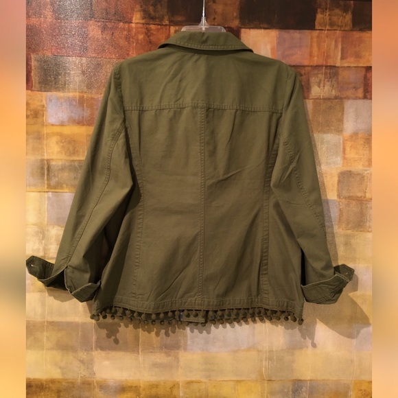TALBOTS Army Green Pom Utility Jacket NWT msrp$129 - Picture 8 of 8